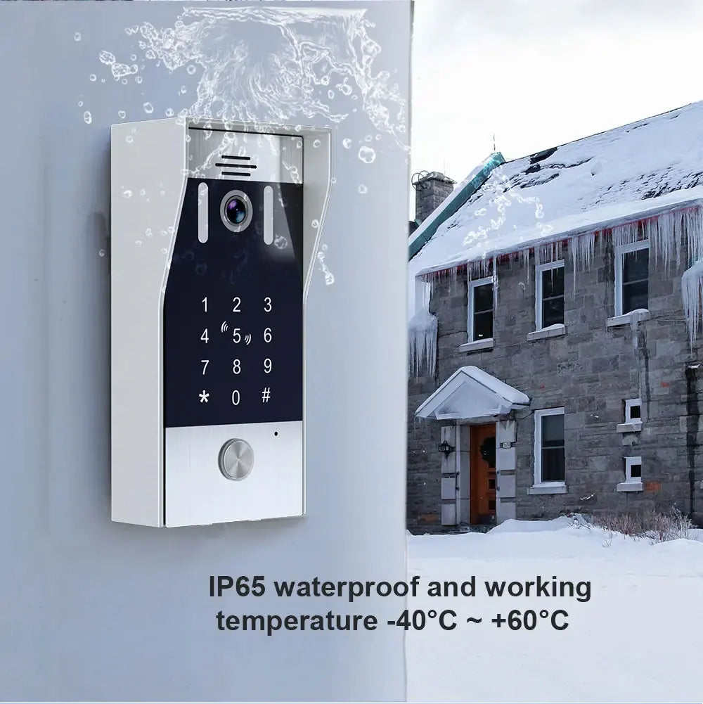 5in1 Unlock Doorbell 10inch 1080P Touch Monitor Video Intercom System Home intercom with Fingerprint IC Card Unlock for apartmen