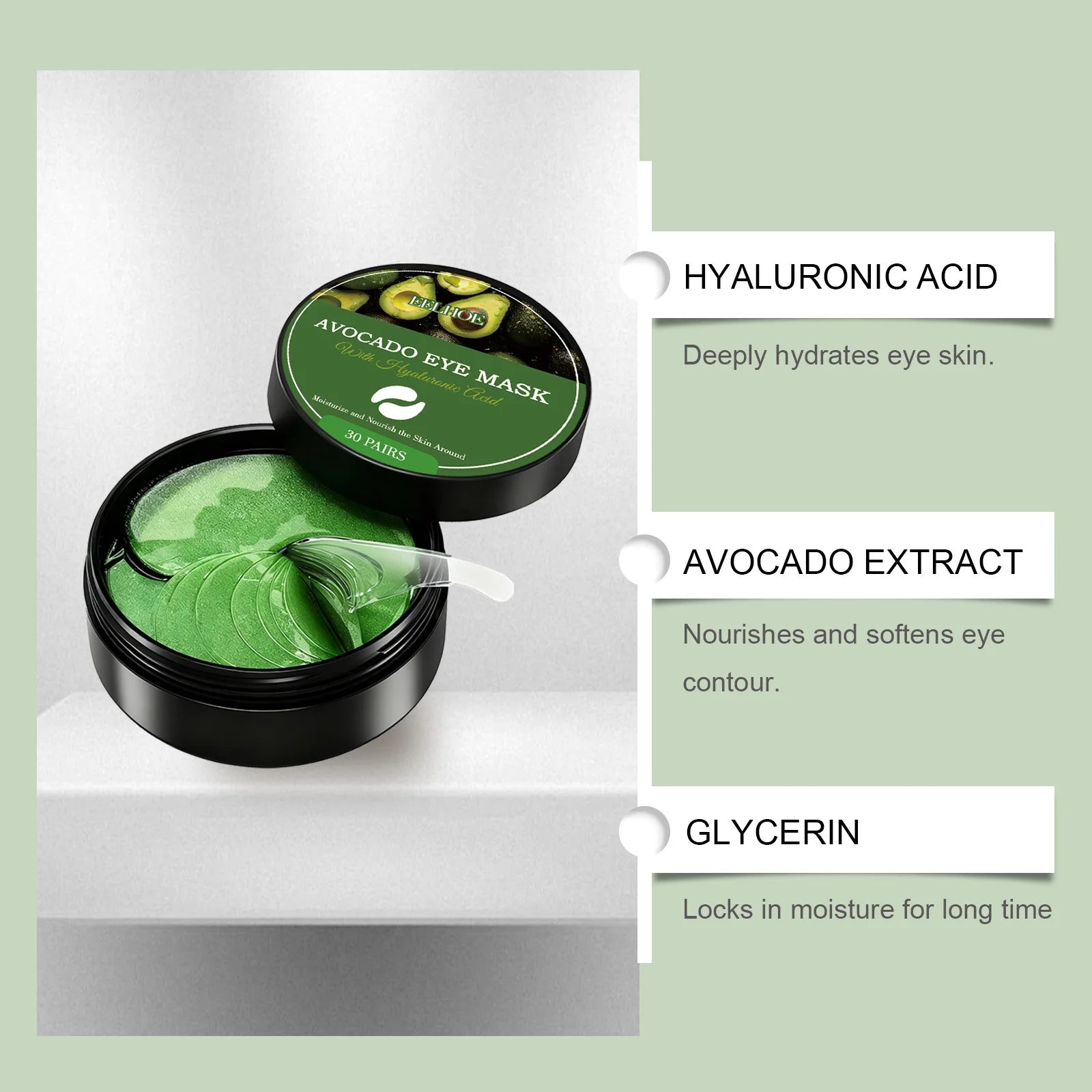 Hyaluronic Acid Eye Mask Anti Dark Circles Remove Eye Bags Improves Dullness Moisturizing Hydrating Eye Patches