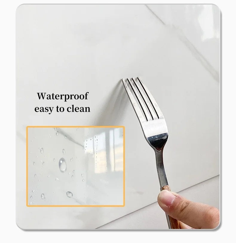 10/30/50PCS Thickened Self-adhesive Decor Wall Sticker Marble Tile Floor Sticker PVC Waterproof Toilet Kitchen Home Floor