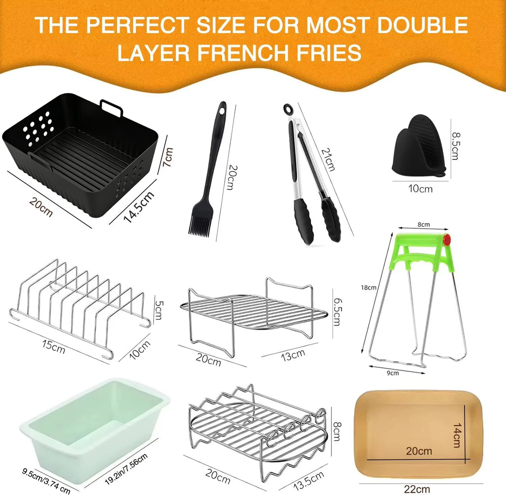 Air Fryer Accessories Set for  Ninja Foodi Max Dual Zone Air Fryer AF400EU/AF300EU/AF451EU  With Silicone Air Fryer Mold Baking