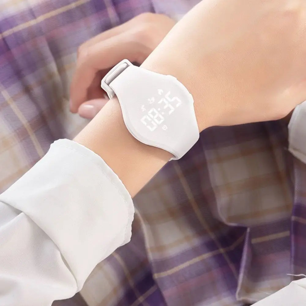 LED Digital Kids Smart Silicone Wristband Waterproof with Running Pedometer Vibrating Alarm Clock Monitor Vibration