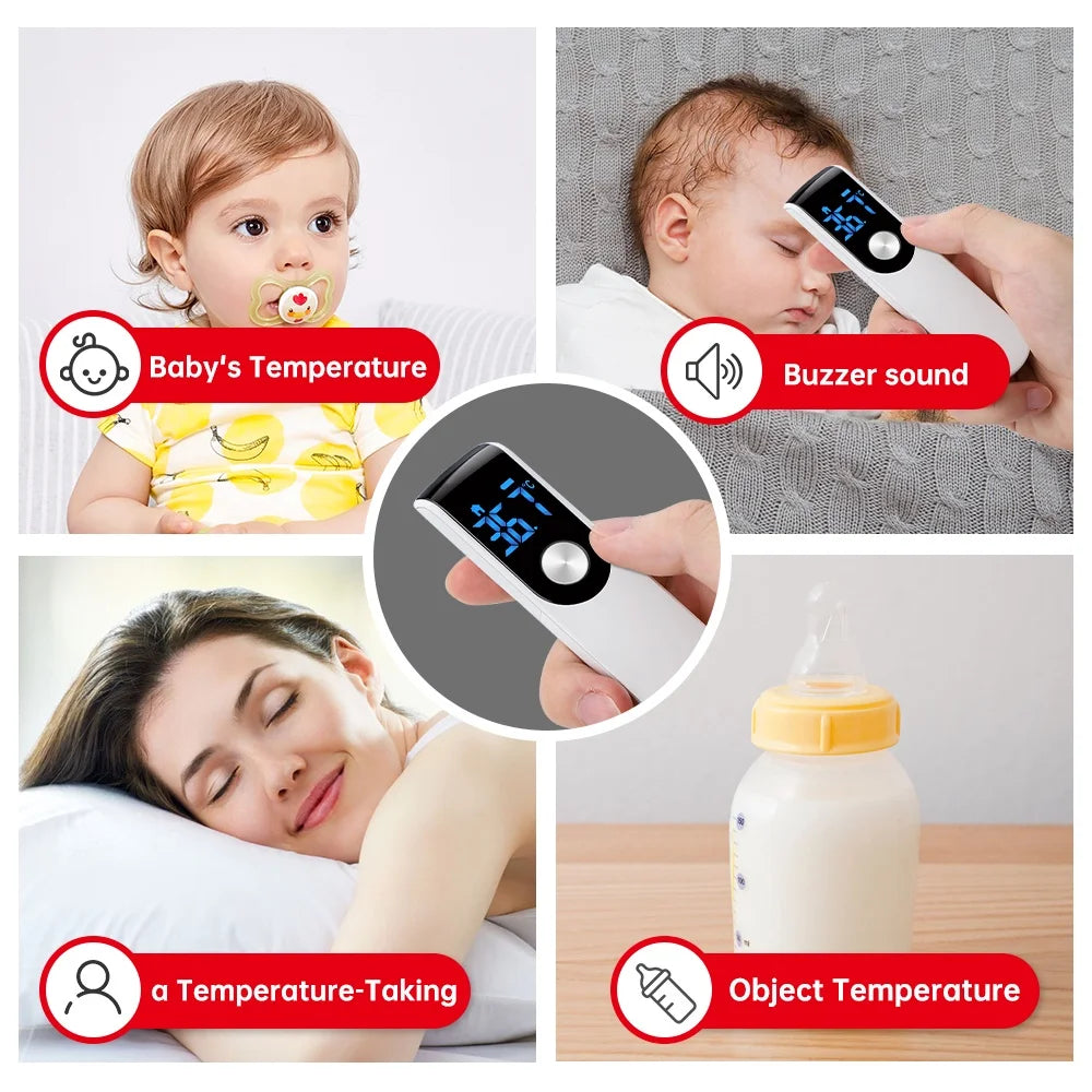 Wrist Blood Pressure Monitor LED English Voice Broadcast Tonometer BP Monitor Non Contact Infrared Medical Thermometer