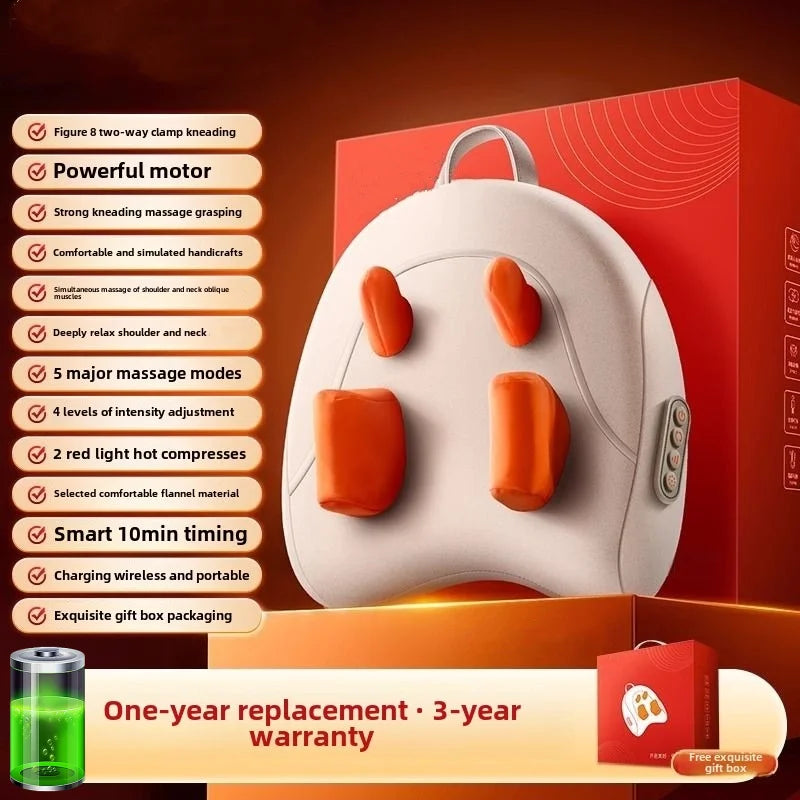 Shiatsu Neck Massager Wireless Rechargeable Heat Therapy - Tidesmit Relaxation Treatment New Upgrades 1 Tidesmit