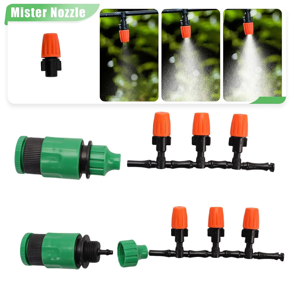 Adjustable Water Atomization Kit – A Cooling Marvel for Farms, Summer Outdoor Low-Pressure Garden Sprinkler, and Automatic Plant