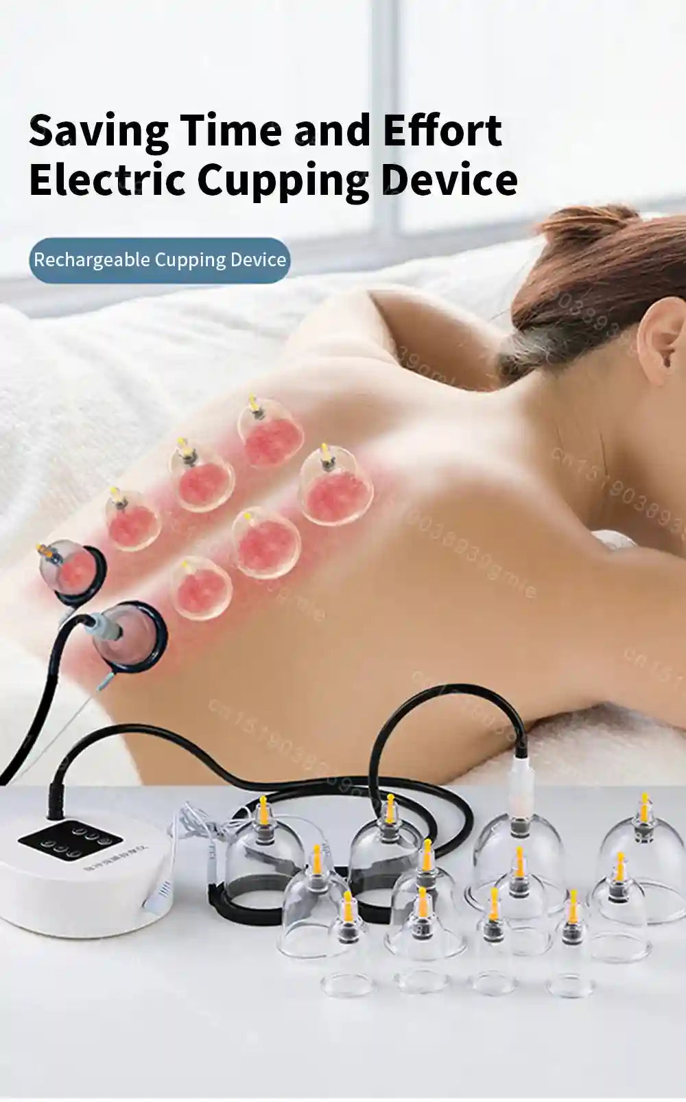 Vacuum Cupping Therapy Set - 12-Piece Professional Recovery Tool Relaxation Treatment Tidesmit