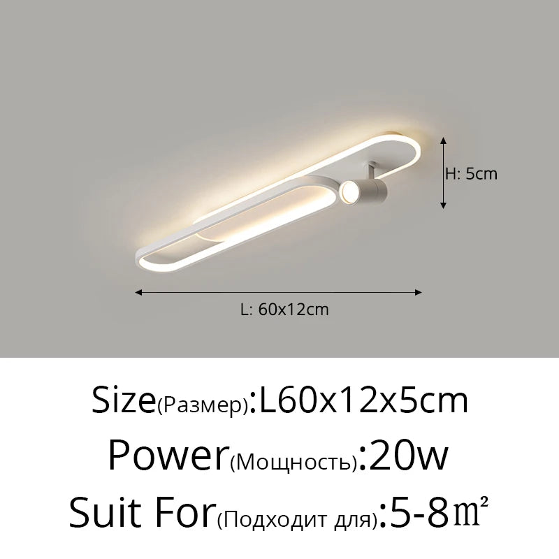 Simple Led Ceiling Lights With Spotlight Modern Bedroom Study Room Black White Gold Ceiling Lamp Home Indoor Decor Lighting Lamp