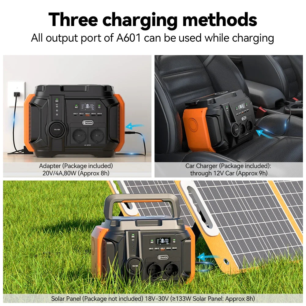 Portable Power Station 600W 540Wh Solar Generator for Outdoor Camping Tidesmit