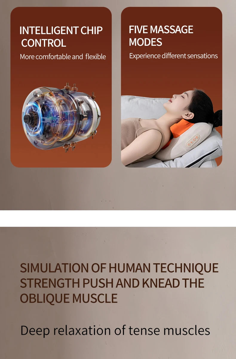 Electric Massager with Heat Therapy for Targeted Deep Tissue Muscle Relief Massage Cushion Tidesmit