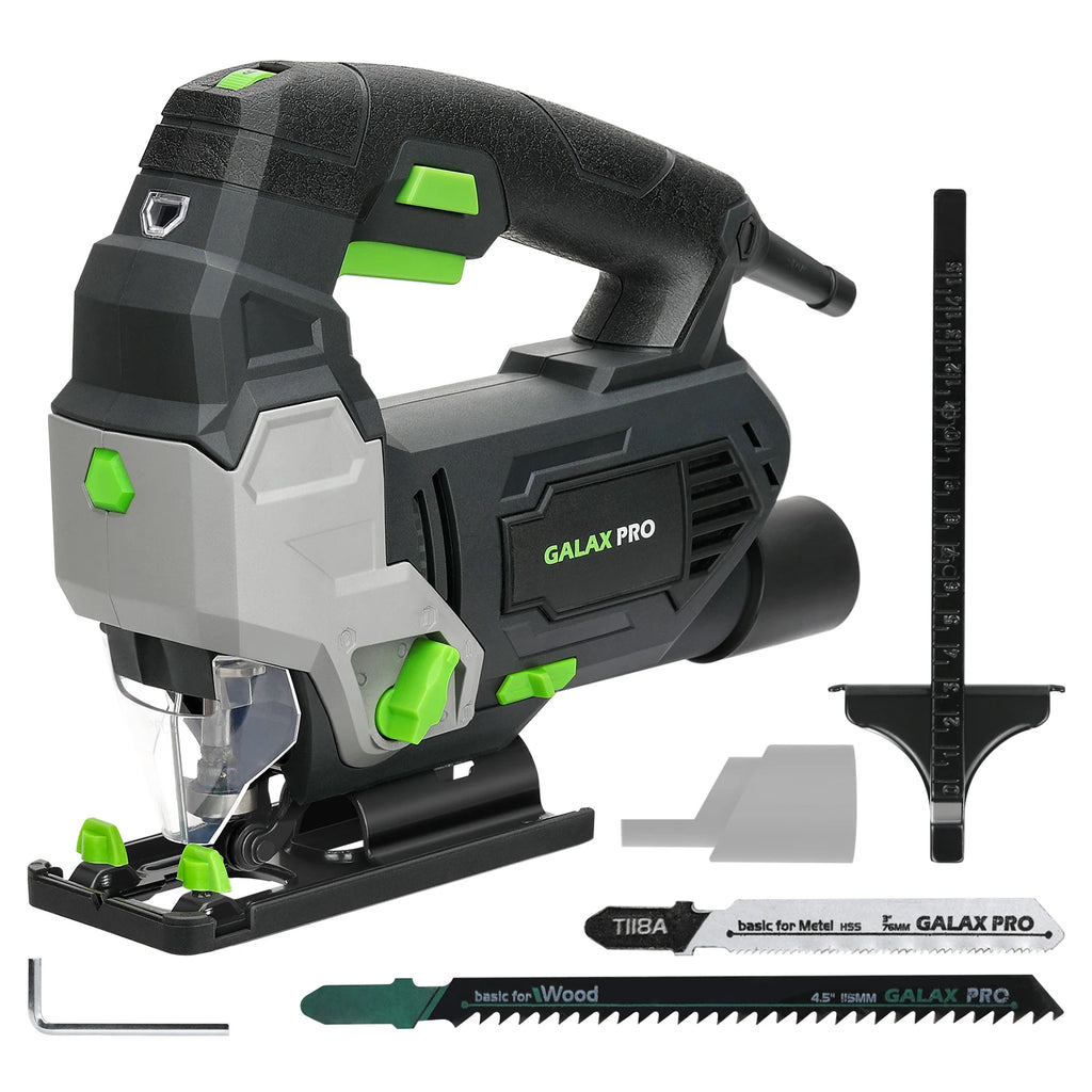 GALAX PRO Jig Saw 800W Powerful Motor Adjustable ±45° Cutting 3000 RPM Electric Saber Saw Wood Tool for Chainsaw DIY Woodworking