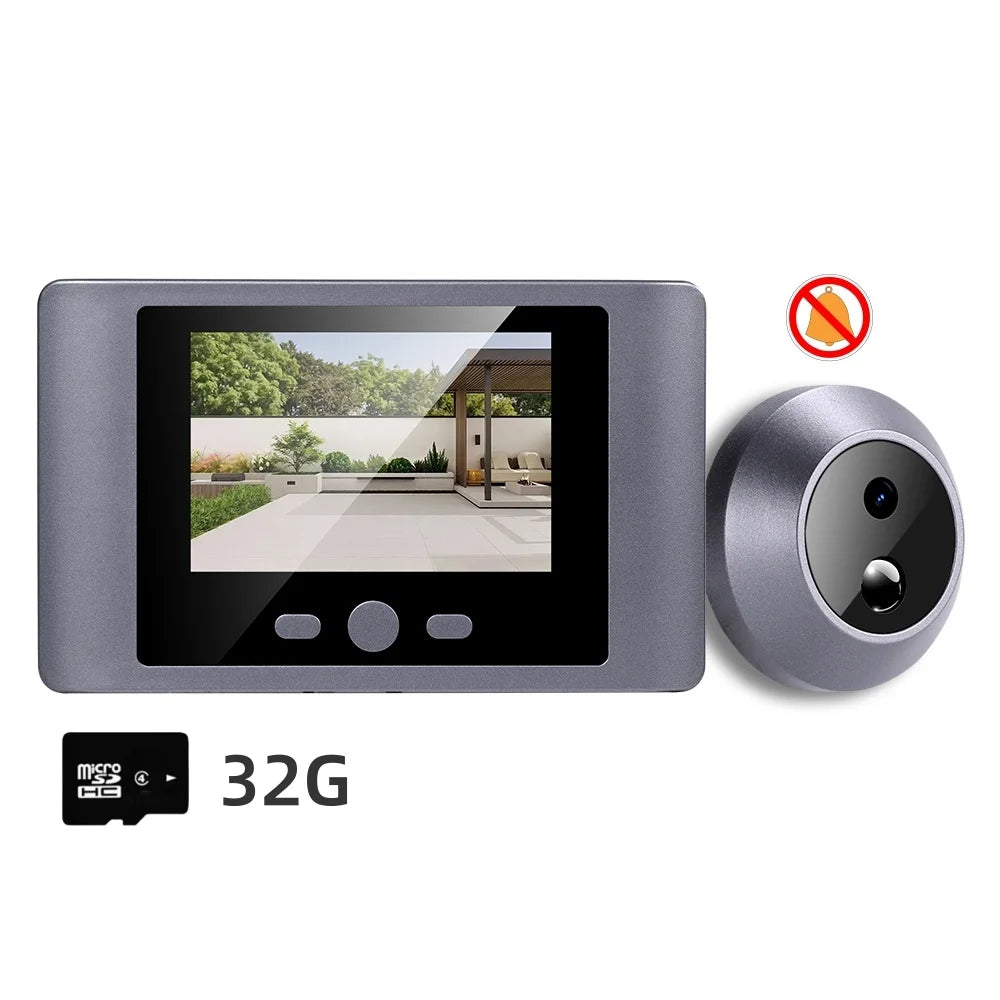 Wireless Home Security Peephole Video Doorbell 720P Digital Door Eye Camera Battery PIR Support Video & Photo Record