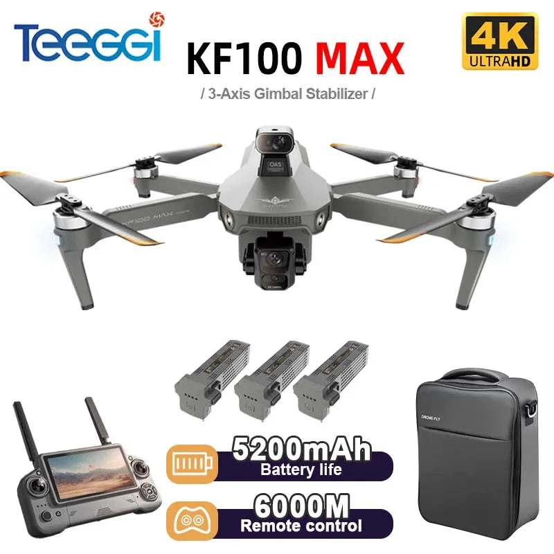 4K GPS Drone with 3-Axis Gimbal & Obstacle Avoidance | KF100 MAX Tidesmit