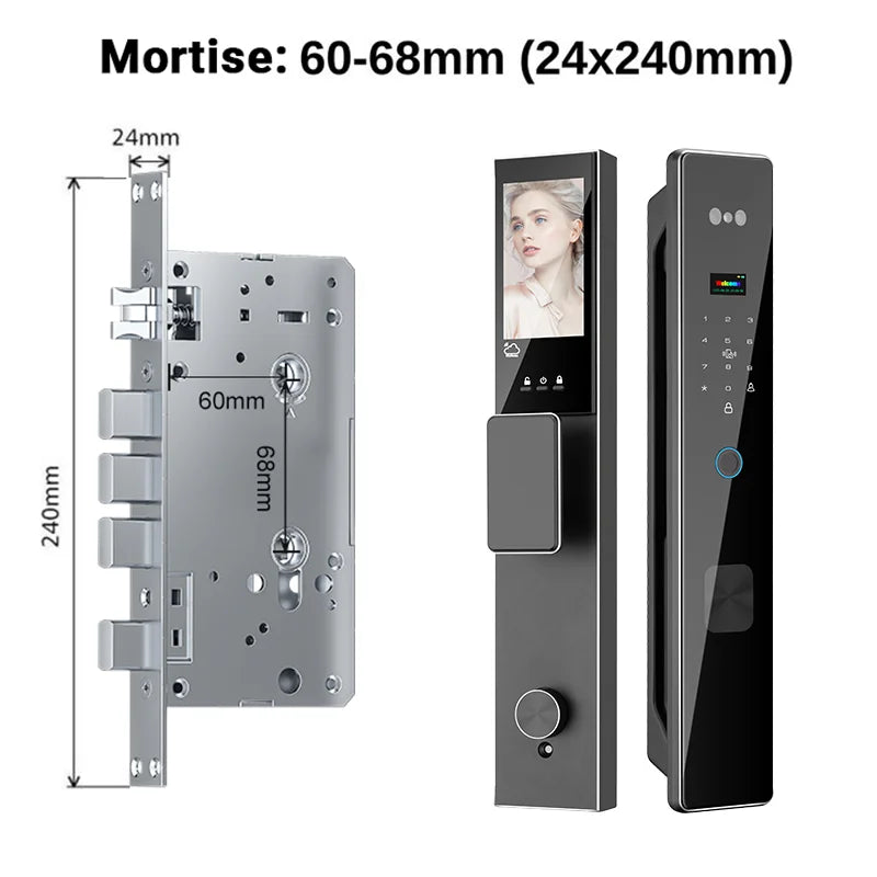 3D Face Recognition Digital Fingerprint Lock With Two-way Audio WiFi Camera Video Call APP Remote Unlock