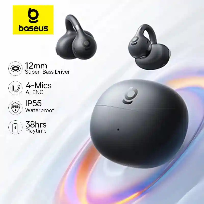 Tidesmit Open Ear Wireless Earbuds – Secure Clip-On Sports Headphones Tidesmit