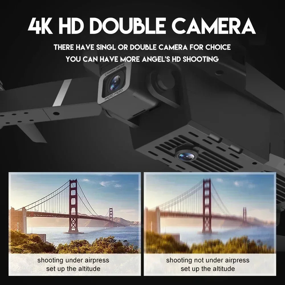 4K WiFi FPV Camera Drone - Foldable RC Quadcopter with HD Lens Tidesmit