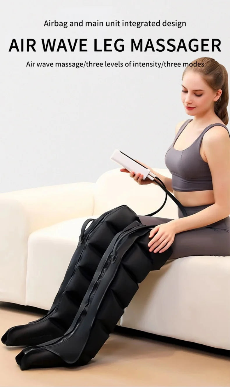 Air Pressure Leg Massager with Heat Therapy & Deep Tissue Relief Back Massage Instrument Tidesmit