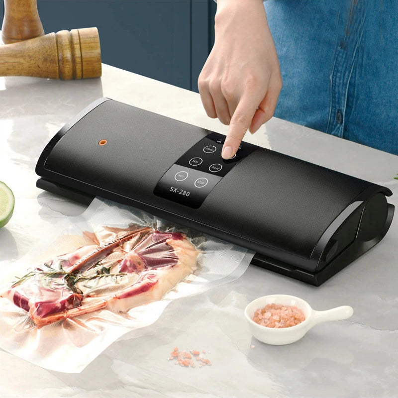 Electric Food Vacuum Sealer 110V/220V Automatic Household Kitchen Dry Wet Mode Plastic Packaging Sealer for Kitchen