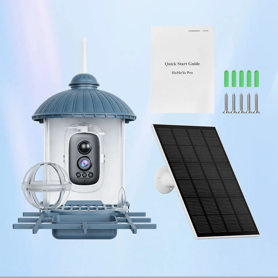 4MP HD Birds Feeder Camera Solar Powered AI Motion BirdWatching Wireless WiFi Camera Wildlife Monitor,Night Vision,Waterproof