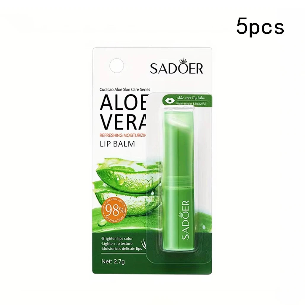 Aloe Lip Balm 3 Pack: Nourishing Lip Care Treatment by Tidesmit Lip Care 5pcs Tidesmit