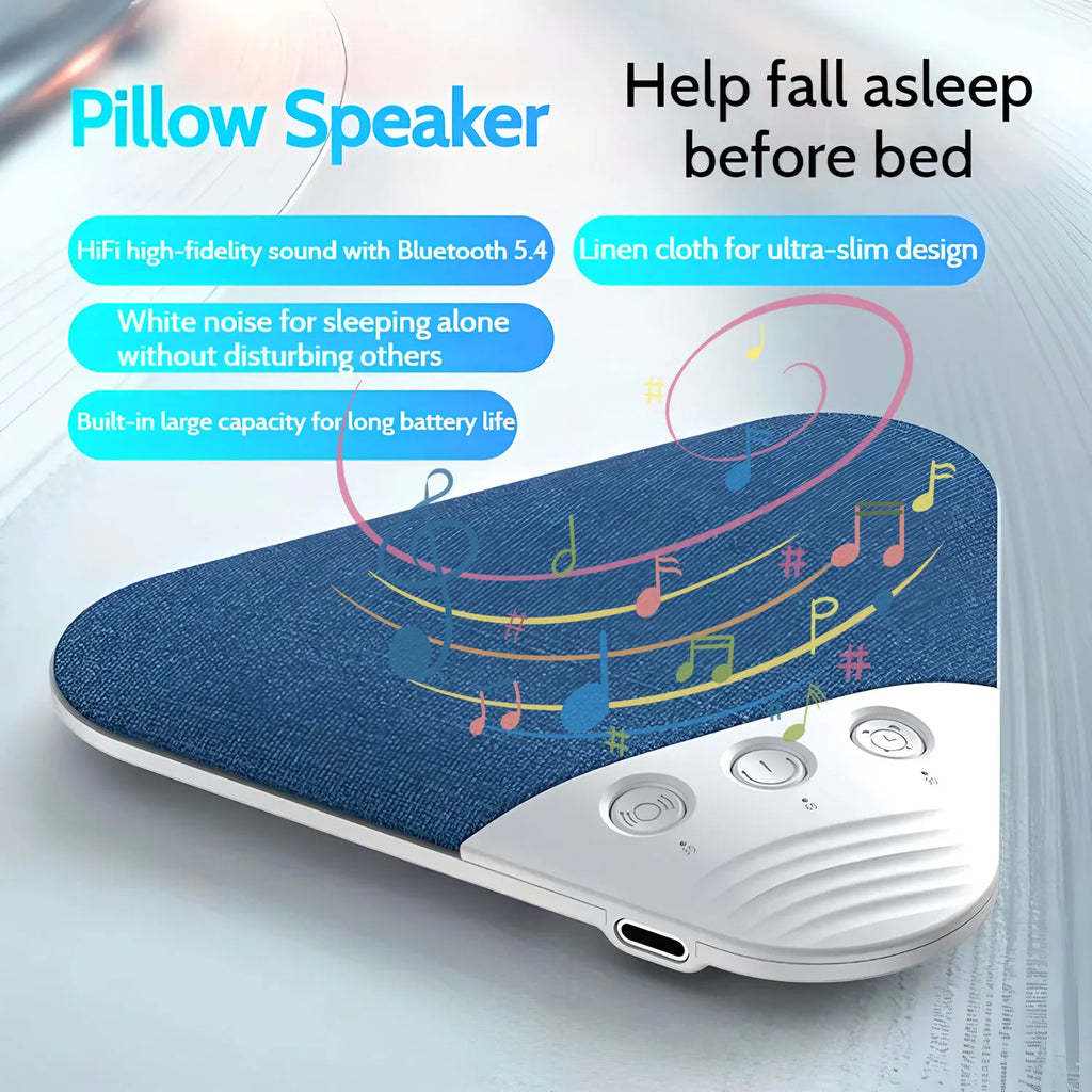 New Under Pillow Sleep Speaker Ultra Slim HiFi Noise Reduction Bone Conduction Sound Machine for Deep Sleep Relaxation 2026