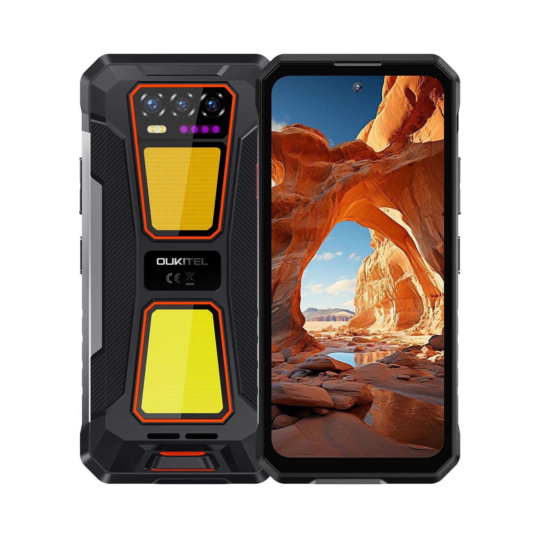 OUKITEL WP58 PRO 5G Rugged Phone 24GB(8+16) RAM + 512 ROM, 6.7'' HD 10000mAh 33W Android 15 NFC Cellphone with Dual Camping Lamp