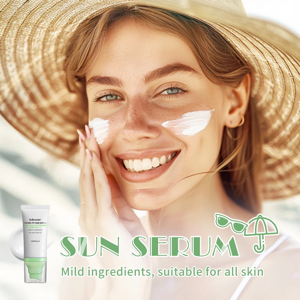 Tidesmit SPF 50 Centella Asiatica sunscreen essence texture close-up for oily sensitive face makeup