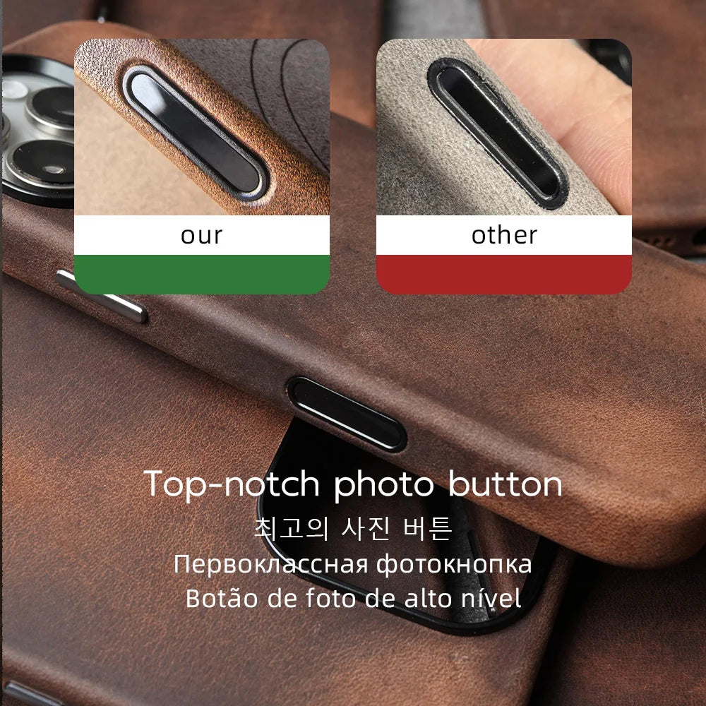 Horween Leather iPhone 16 Pro Max Case - Slim Protective Cover Tidesmit