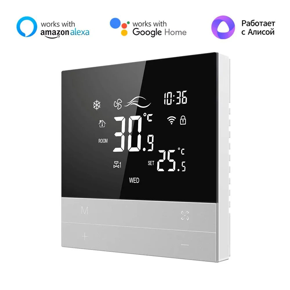 Tuya WiFi Smart Central Air Conditioning Thermostat Switch Smart Life App Remote Voice Control Compatible with Alexa Google Home