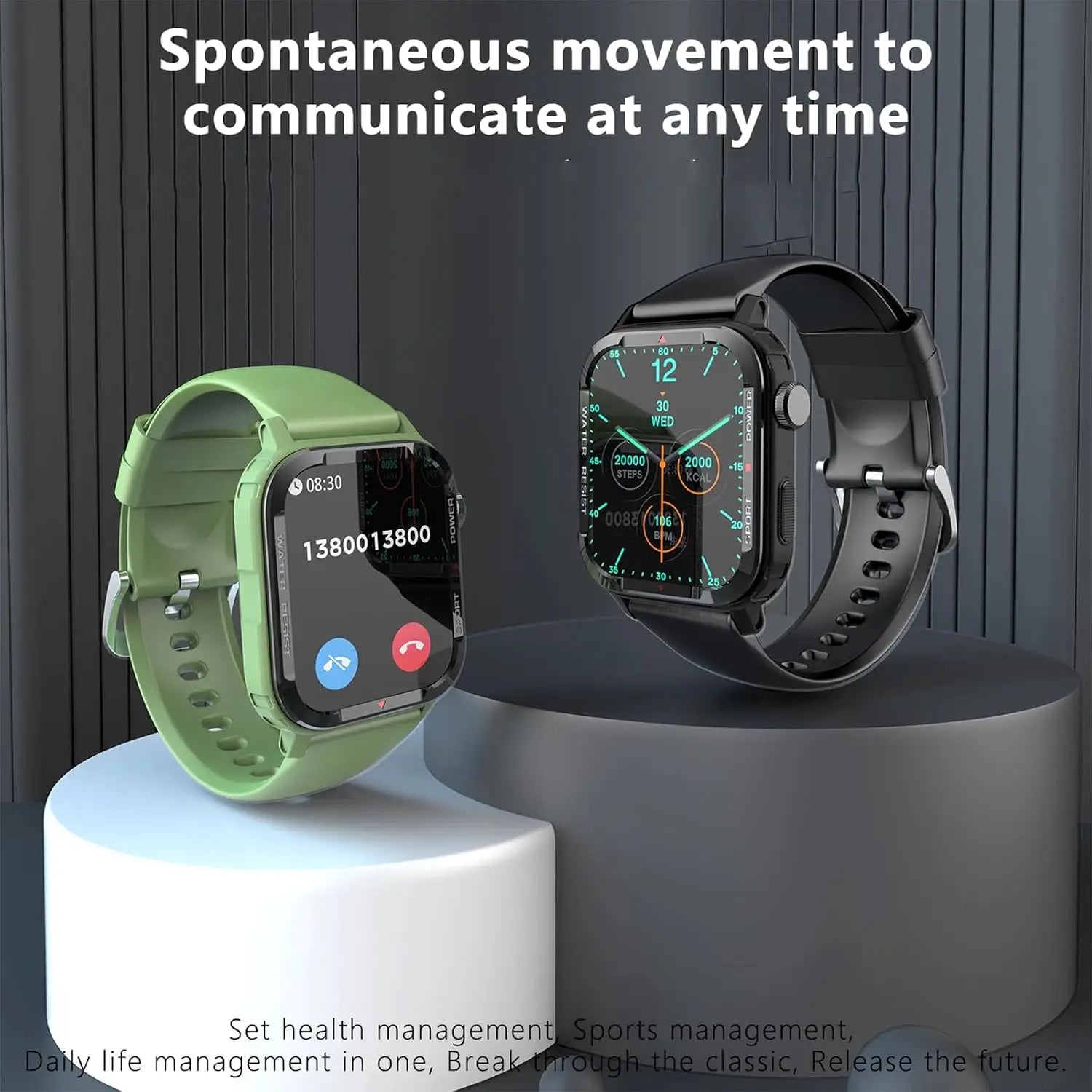 Smartwatch with HD Touch Screen, Wireless Calling, Alarm, Multi-Sport Modes, Sedentary Reminder, Calculator, Suitable for Both Android and IPhone, Unisex,Valentine's Day/Christmas/New Year/Birthday Watch Gifts
