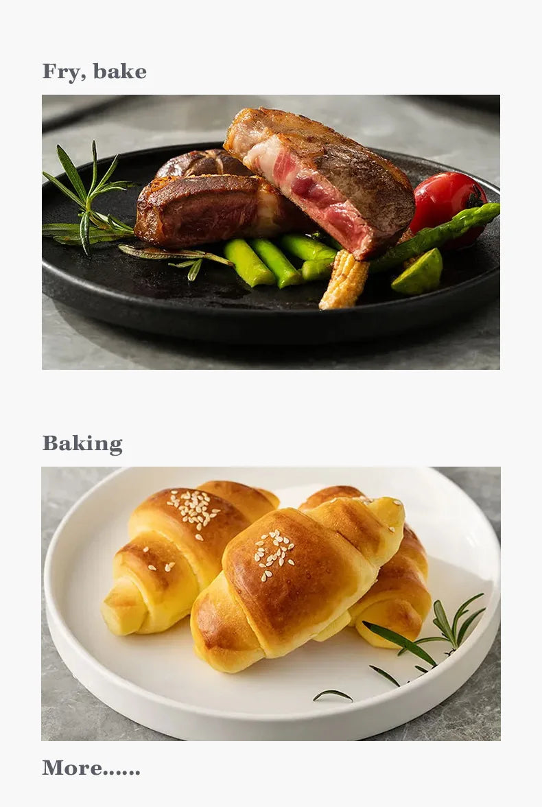7L Air Fryer Big Capacity Stainless Steel Visible Electric Fryer Household Electric Oven Multi-function