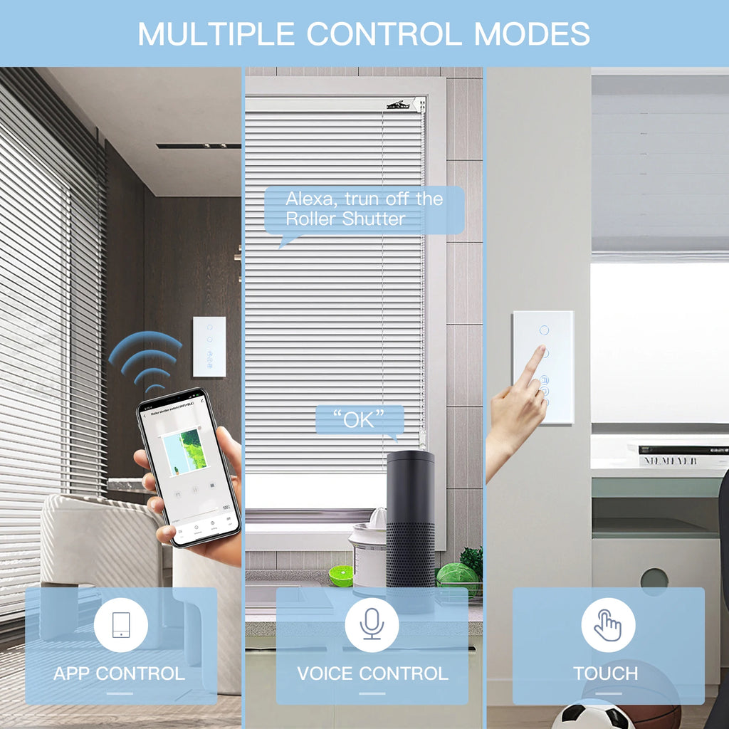 Tidesmit Smart WiFi Shutter Switch - App Controlled Roller Blind Timer Tidesmit