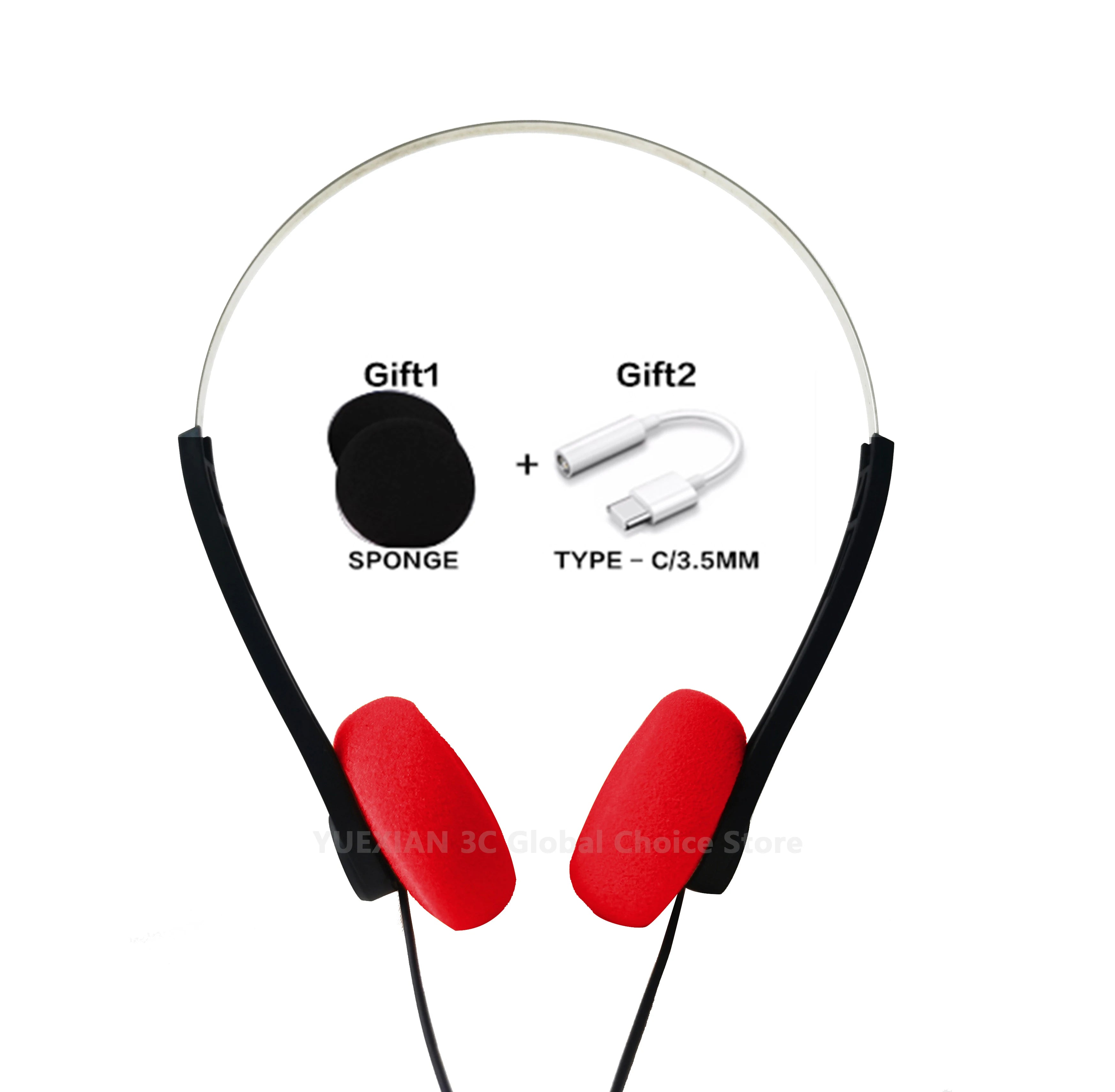 Retro Wired Headphones with Microphone - Lightweight Over-Ear Design Tidesmit