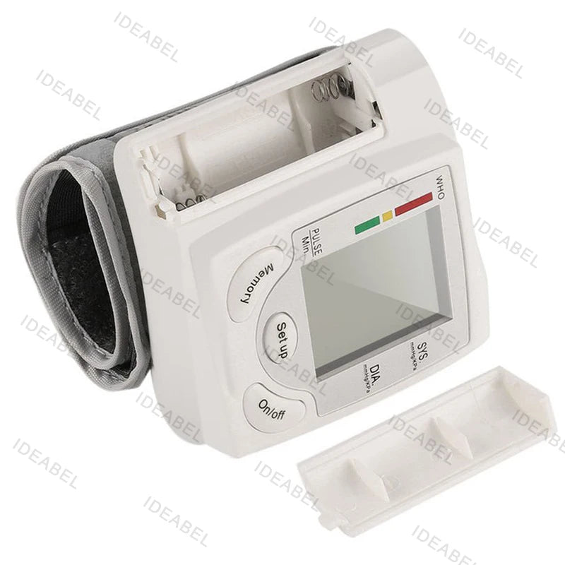 Mini Portable Battery Blood Pressure Machine Wrist Sphygmomanometer Digital Electronic Heart Rate BP Tensiometer
