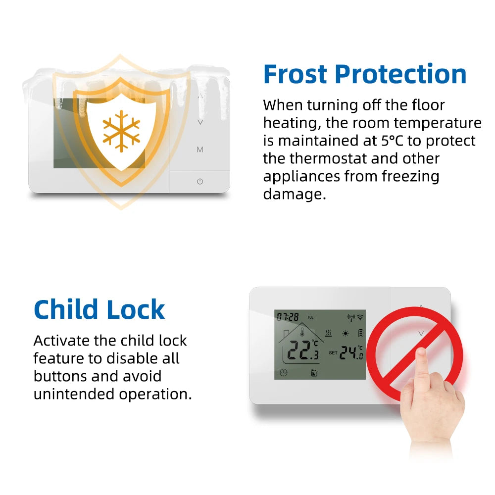 Wireless WiFi Thermostat for Gas Boiler for Water Floor Heating Smart Tuya Temperature Controller Alexa Google Home