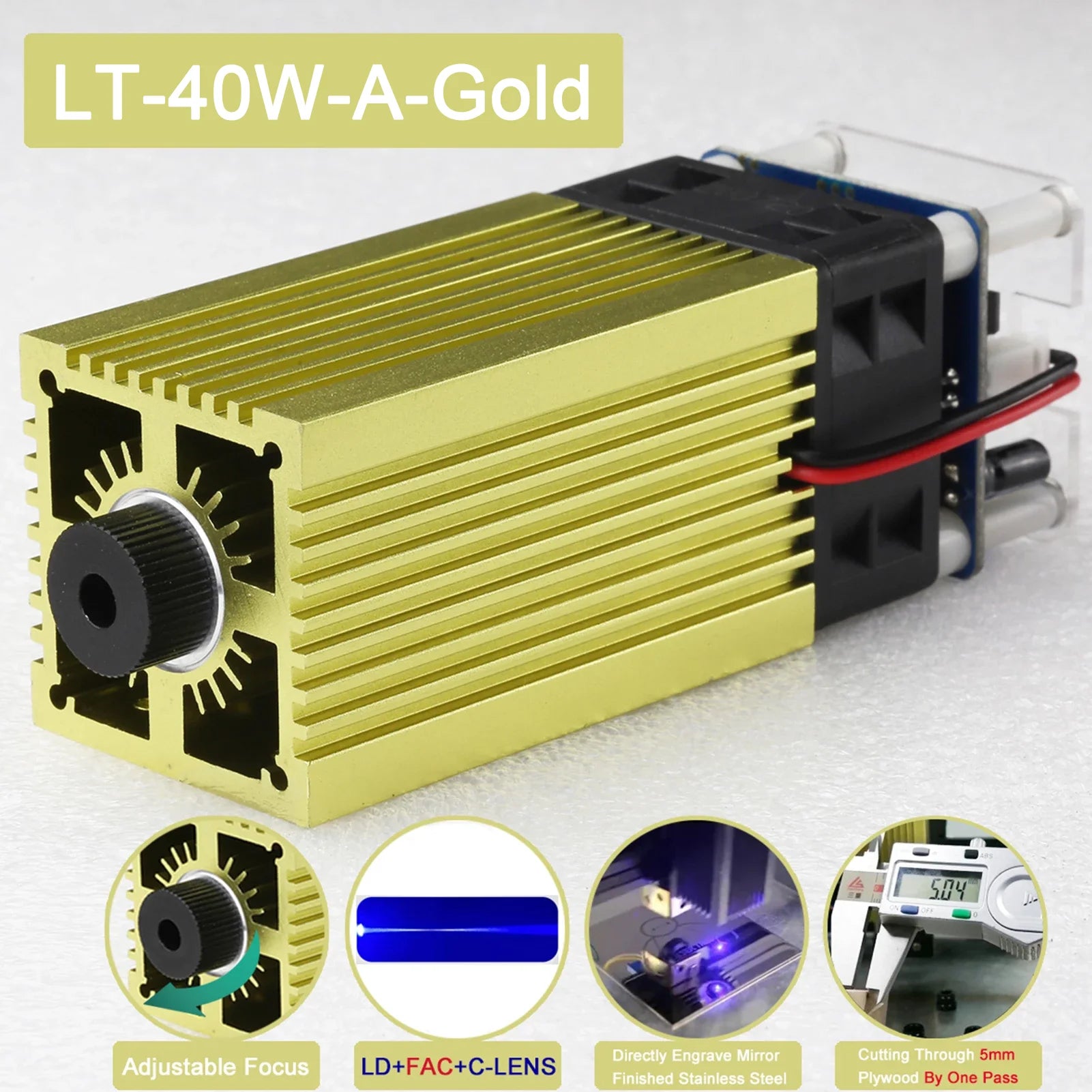 LASER TREE 20w 40W 80W Laser Module 450nm Laser Head Blue Laser for Cnc Laser Engraving Cutting Machine WoodWorking DIY Tools
