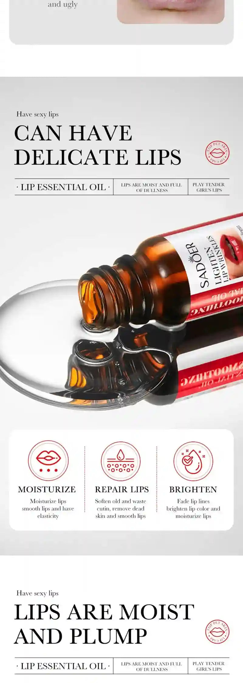 Lip Plumping Serum with Hyaluronic Acid - Hydrating Lip Care Treatment Lip Care Tidesmit