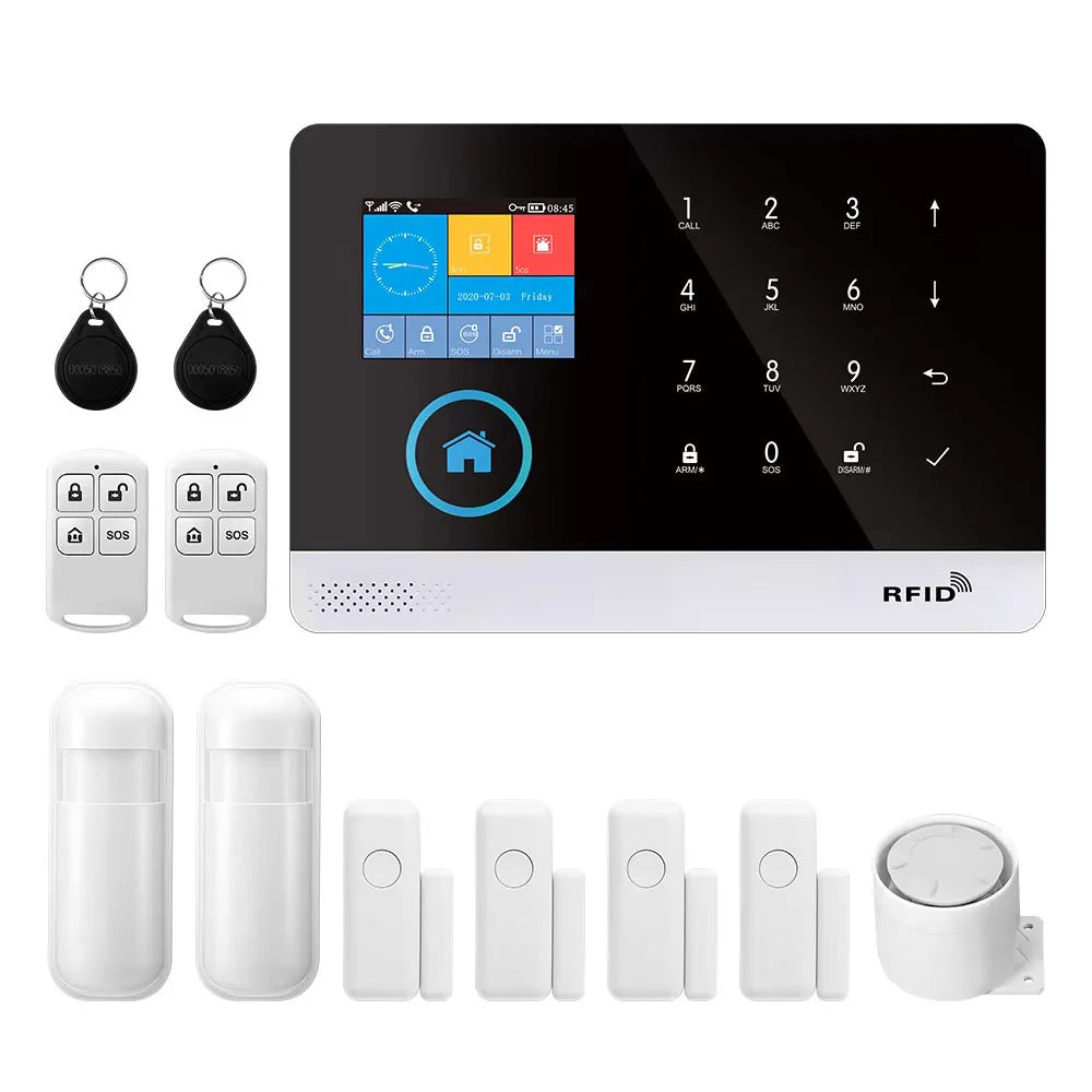 Wireless Home Security Alarm System WiFi GSM Smart Kit by Tidesmit 2G GSM Kit C EU Plug Tidesmit