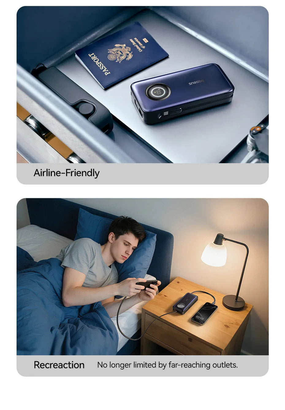 20000mAh 100W PD Power Bank with Retractable USB-C Cable Tidesmit