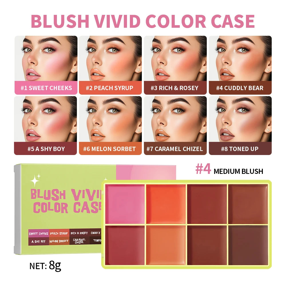 Tidesmit High Gloss Cement Case makeup palette featuring matte and shimmer pink brown and nude shades swatch