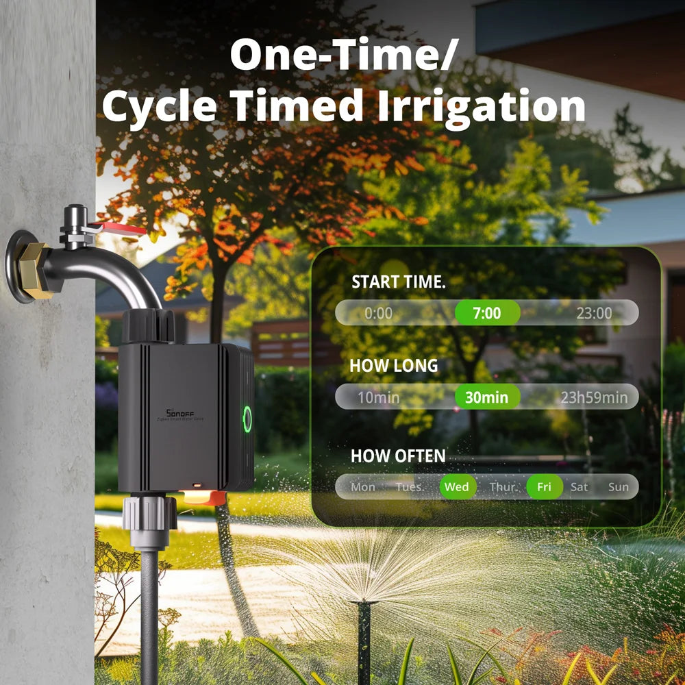 1-2PCS SONOFF SWV-BSP Zigbee3.0 Smart Water Valve IP55 Automatic Irrigation System Suitable for the UK, Europe or Most Countries