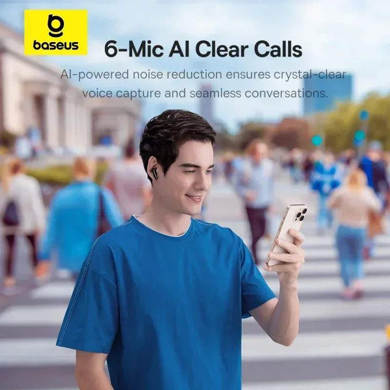 Baseus EP10 Pro ANC Earbuds Wireless Bluetooth 6.0 Earphones 50dB Realtime Adaptive Headphones 6 Mic Hi-Res LDAC IP55 Ear buds Tidesmit