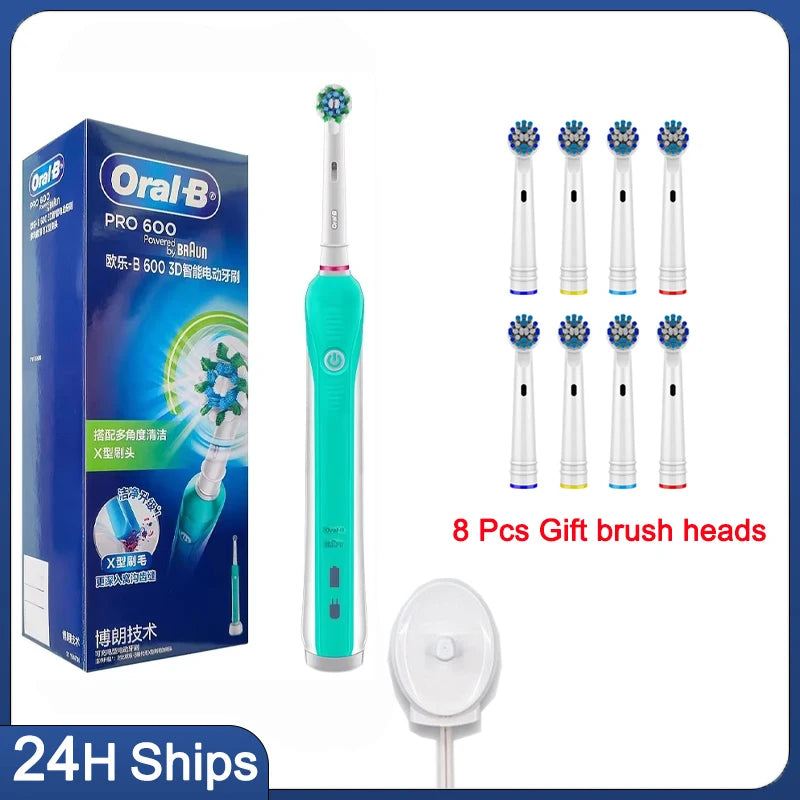 Oral B Sonic Electric Toothbrush Rechargeable 3D Rotating Tooth Brush 14 Days Long Battery Life 2Mins Smart Timer Pro600 Pro1Max