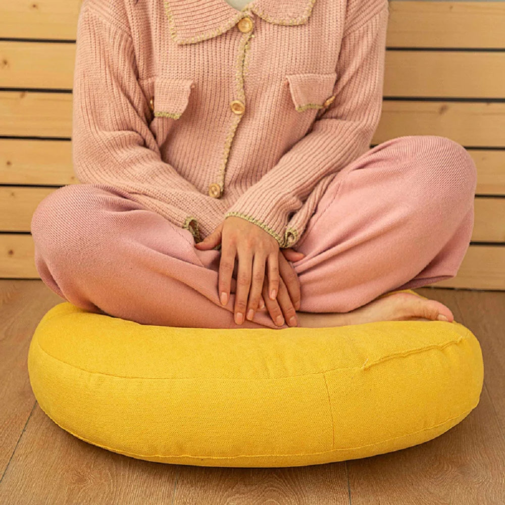 Floor Seat Cushion Thickened Meditation Chair Cushion Simple Japan Style Futon Round Cotton and Linen Tatami Balcony Cushions 방석