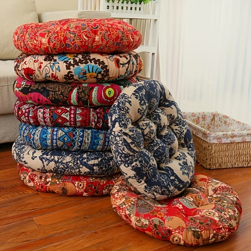 Round Floor Cushion Pillow Thickened Tatami Yoga Mat for Meditation Machine Washable Seat Cushion Office Sleeping Mat
