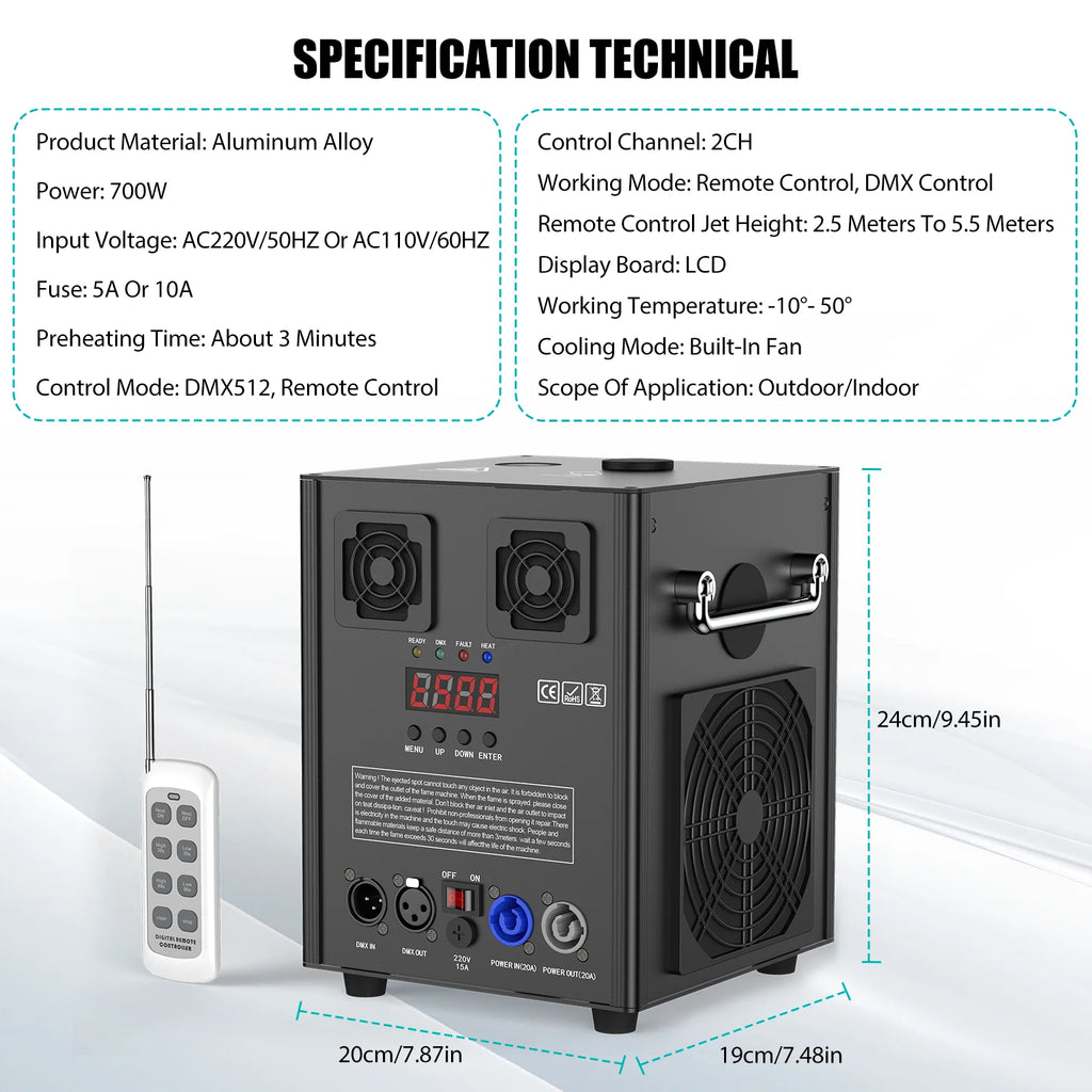 U'King 700W Cold Sparks Machine Indoor/Outdoor Electronic Flower Spraying Machine Fire-work Machine for Wedding Show Party
