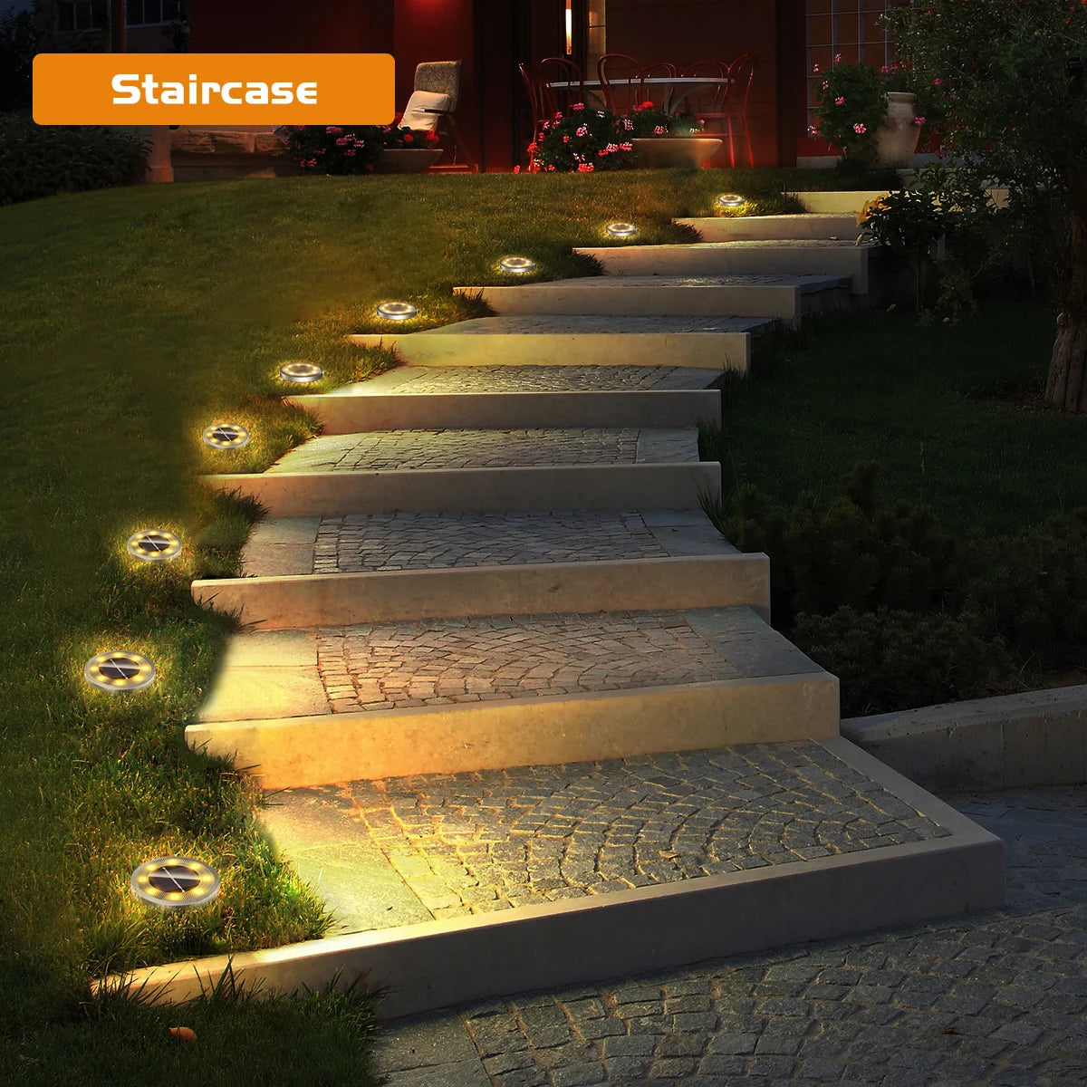 Solar Ground Lights IP65 Waterproof Solar Lights Outdoor Solar Garden Lights In-Ground Landscape Lights for Yard Lawn Patio Deck