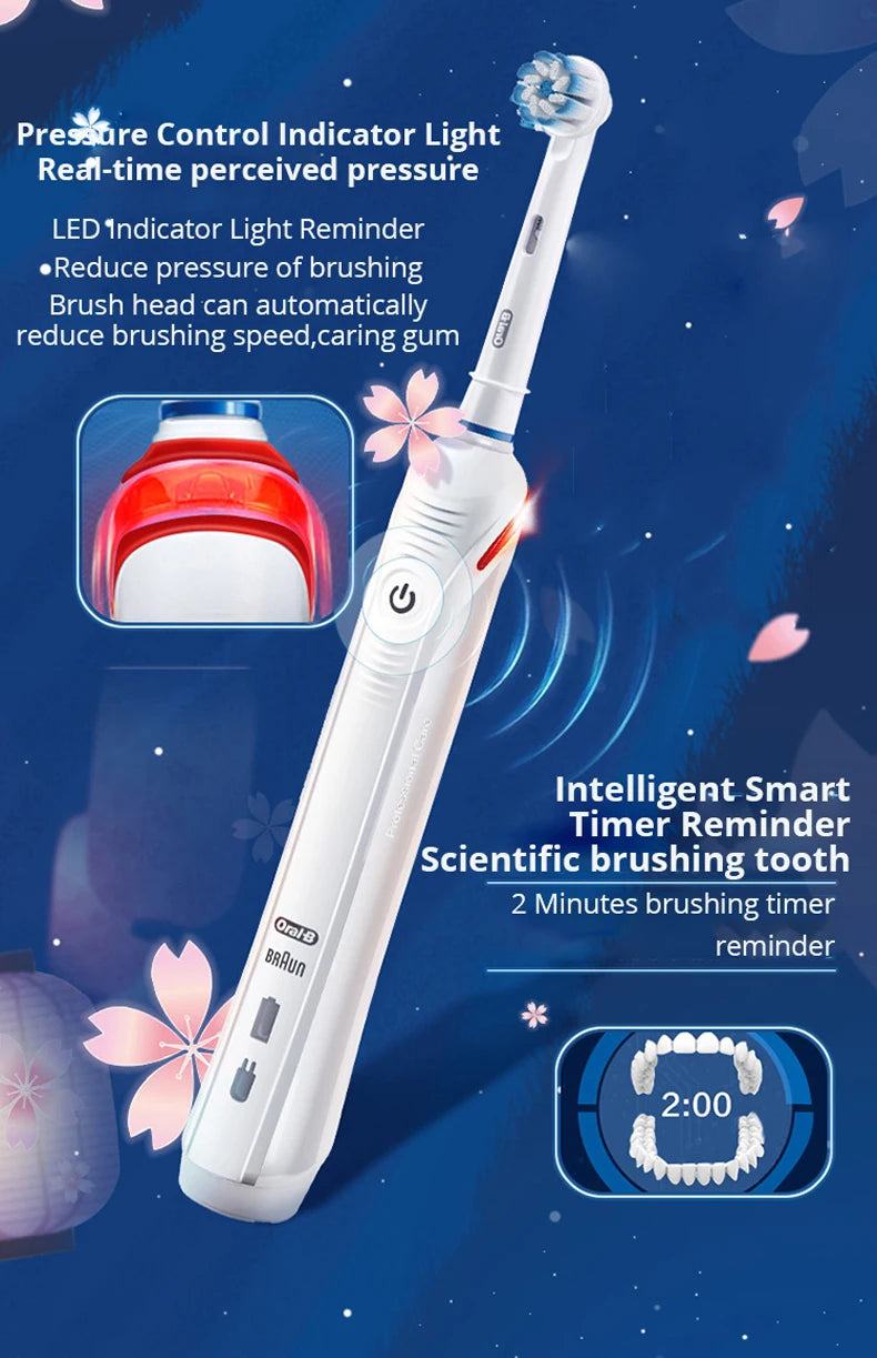 Oral B Sonic Electric Toothbrush PRO4000 RPO600 D12 Vitality Rotating Tooth Brush for Adults Oral Cares Rechargeable Waterproof