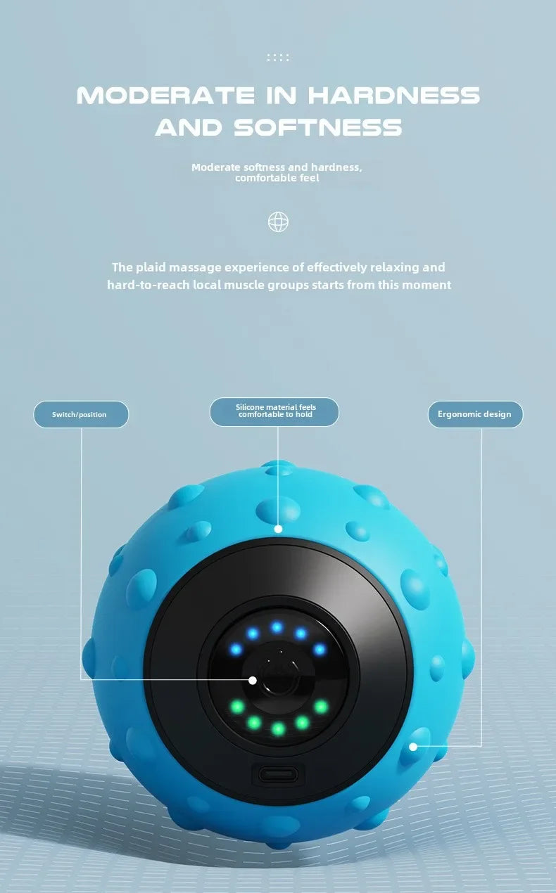 Vibrating Massage Ball for Muscle Recovery - Portable Therapy Tool Relaxation Treatment Tidesmit