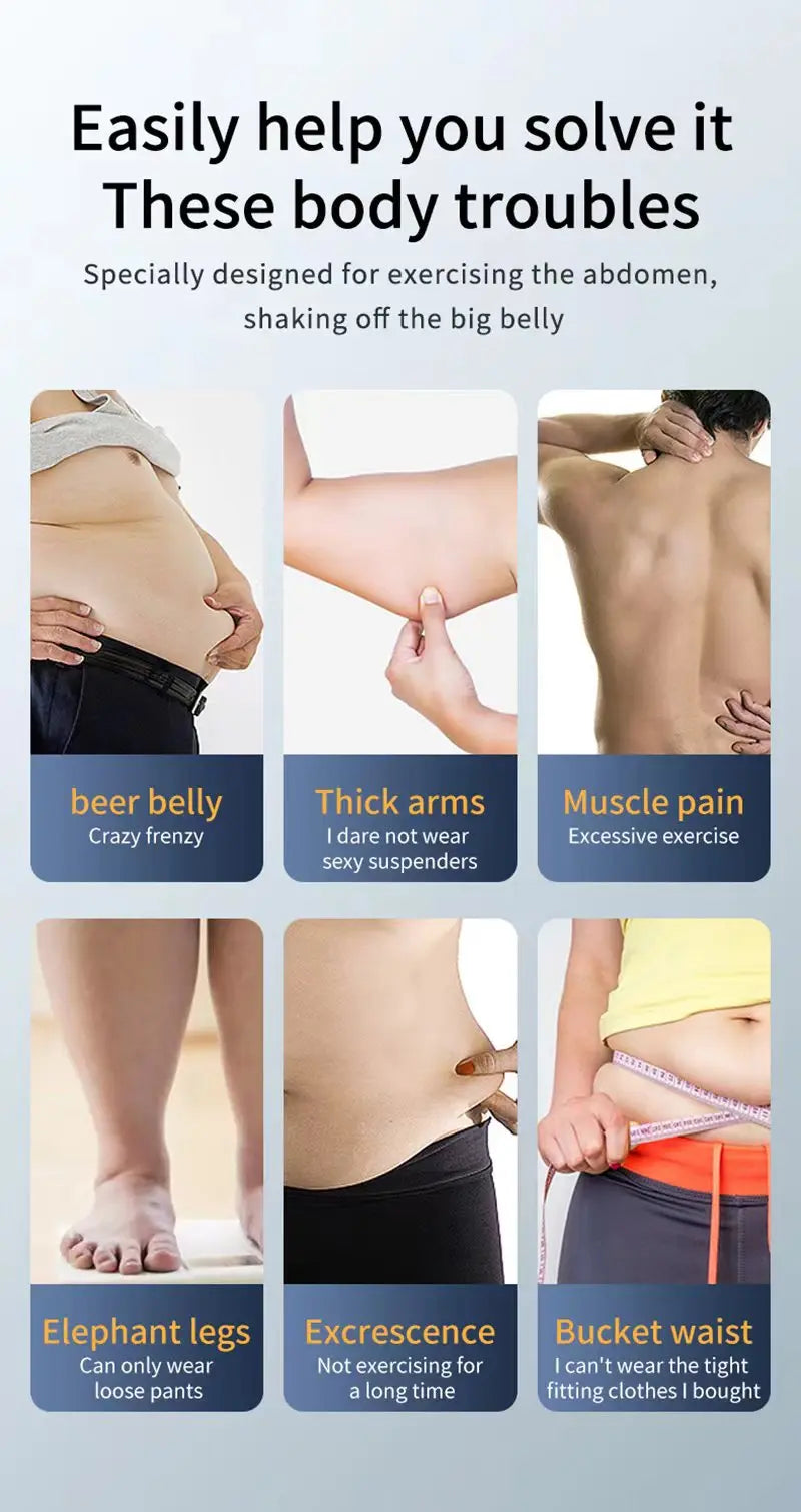 EMS Abdominal Toning Belt: Portable Rechargeable Muscle Stimulator Body Shaping Massage Equipment Tidesmit