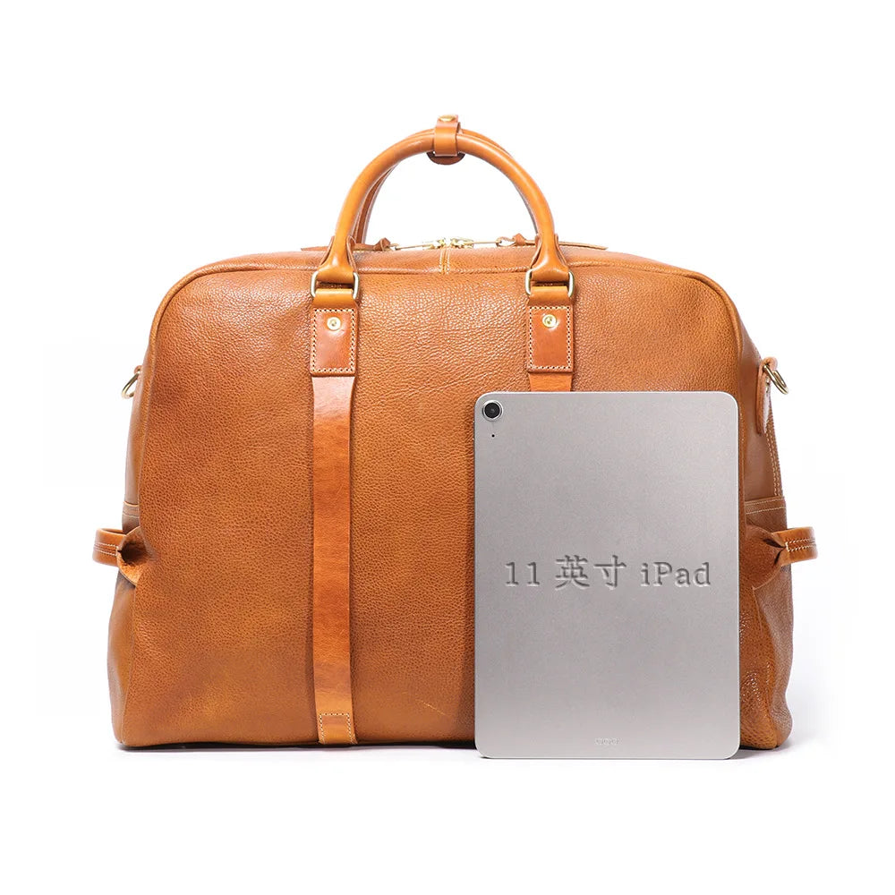 New Original Design Luxury Men's Handbag Genuine Leather 15.6 Laptop Bag Unisex Shoulder Cross Bag Travel Fitness Duffle Bag