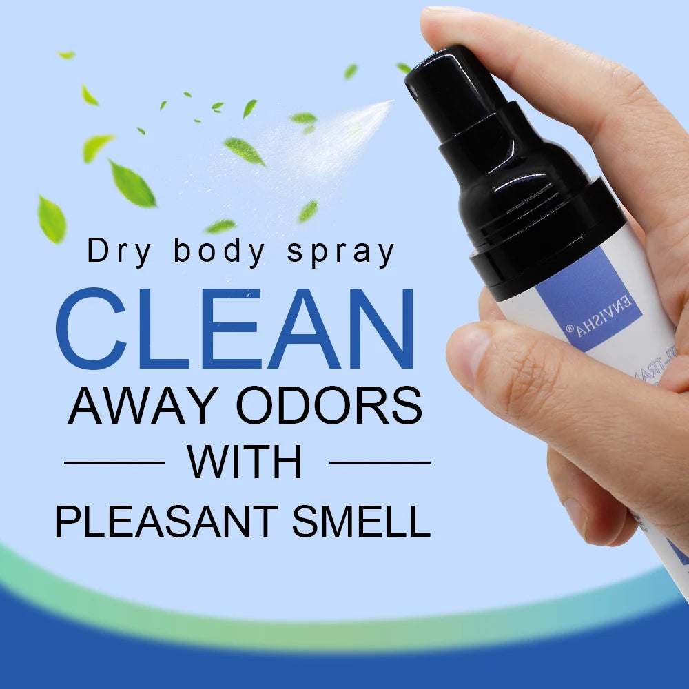 Tidesmit ENVISHA antiperspirant spray for underarm odor removal, long-lasting body fragrance and dry skin care.